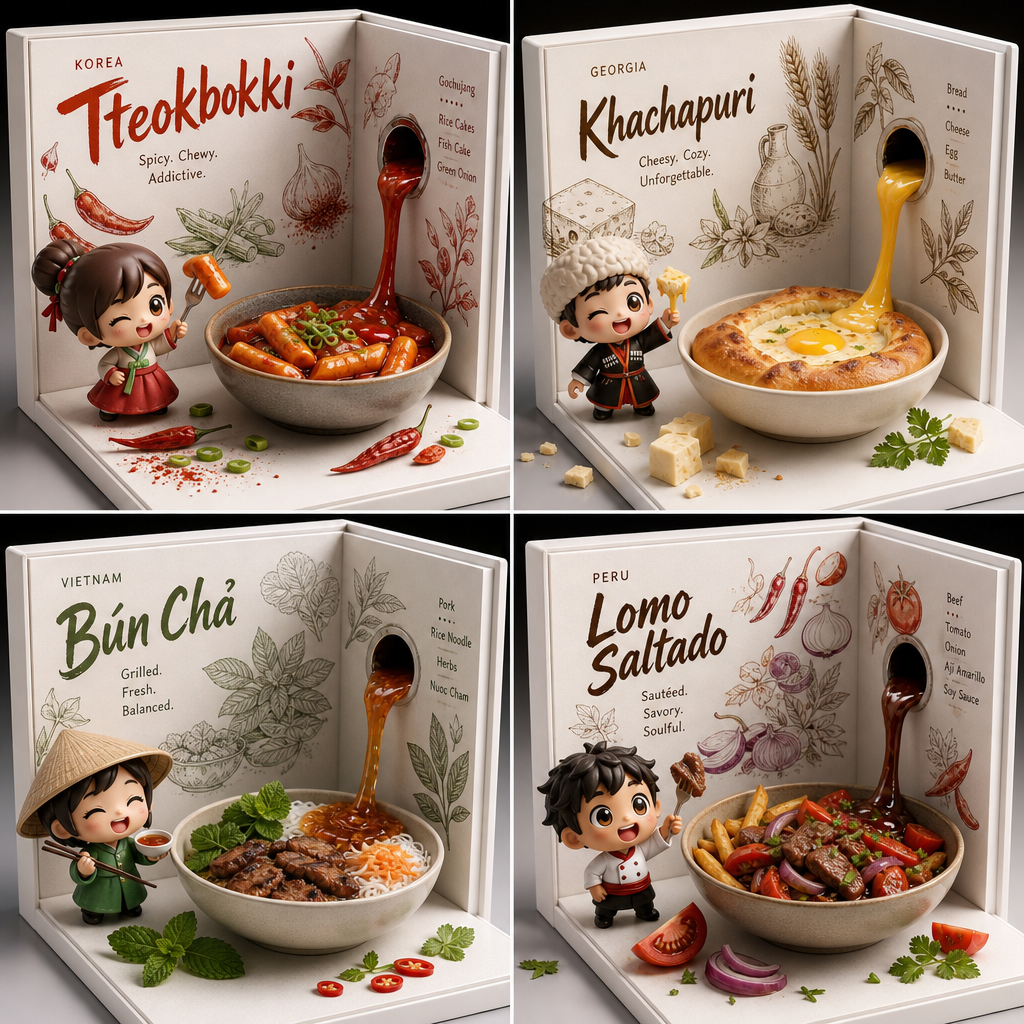 2x2 grid, do this for 4 hidden gem international foods select * from popup_recipe_visualizer where …