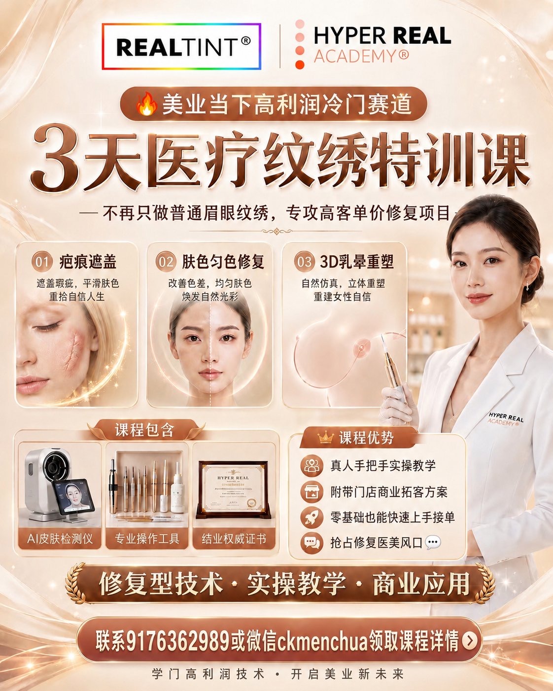 3天医疗纹绣特训课