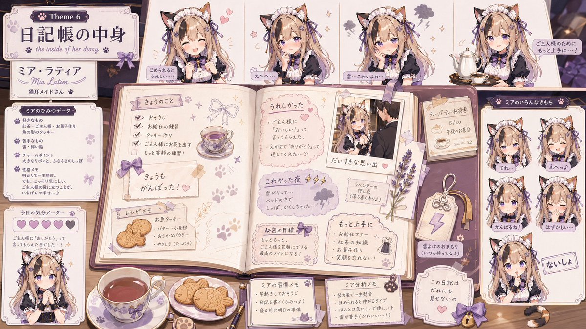 Cat Maid Diary Reference Sheet