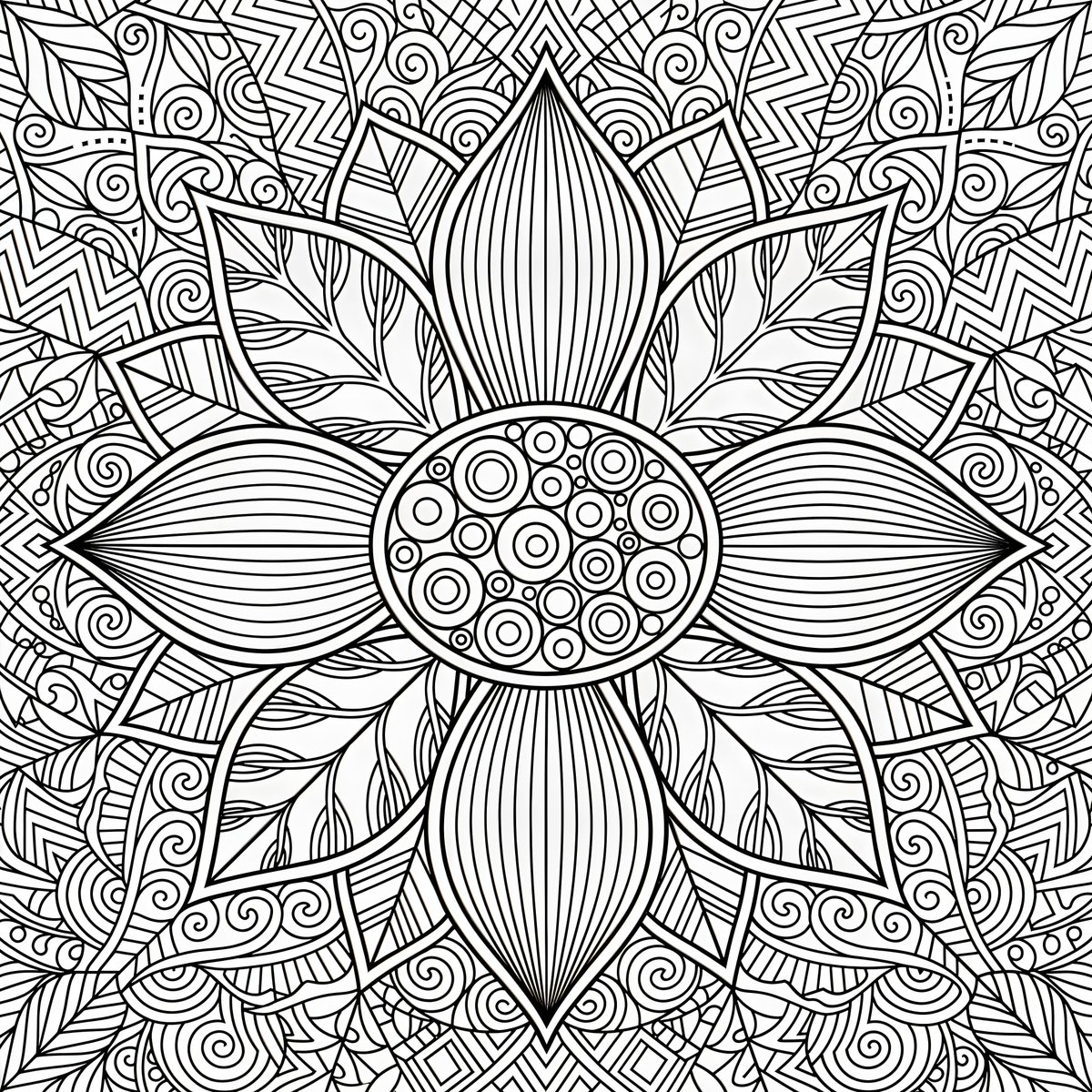 Infographic / Edu Visual - Flower Mandala Coloring Page