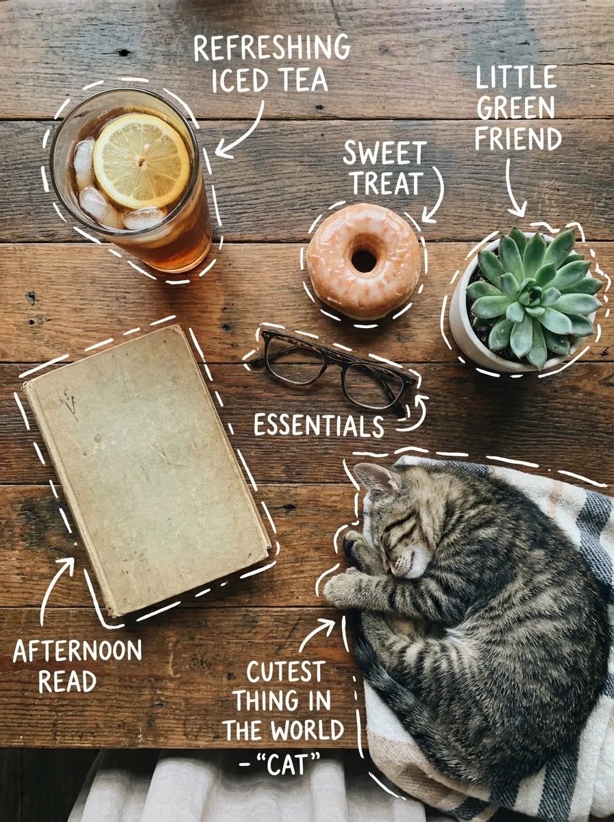 Infographic / Edu Visual - Cozy Tabletop Flat Lay with Doodles