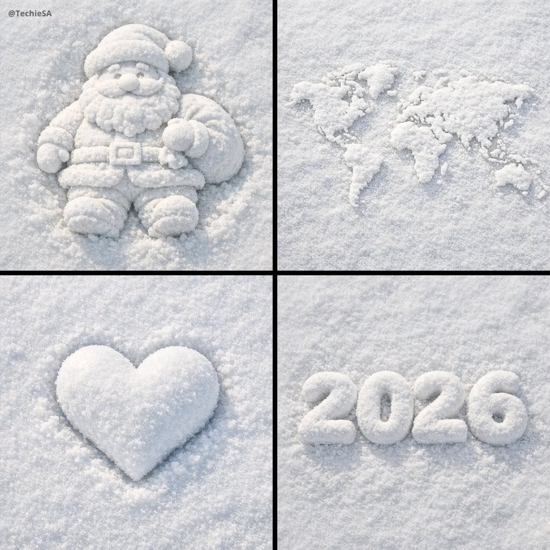 Create a 3D of [OBJECT] made of white snow. The voluminous are lying on a snowy surface, slightly s…