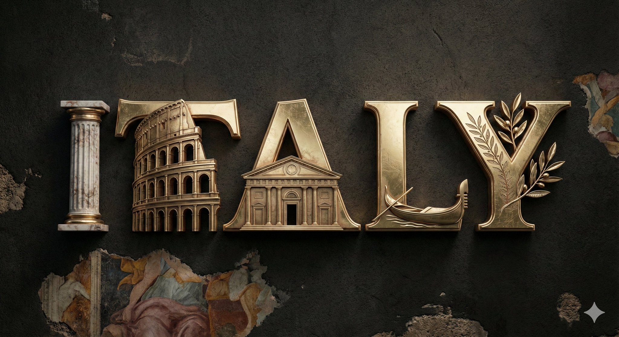A high-quality 3D metallic typography design of the word [COUNTRY NAME], set against a dark, textur…