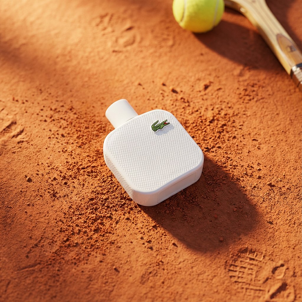 A high-end editorial photo of a [PRODUCT] placed flat on a [TEXTURED SURFACE], captured from a dire…