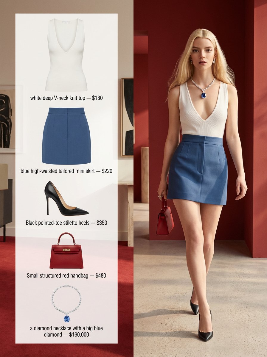 A refined fashion editorial image with a 3:4 aspect ratio, split into two clear sections.