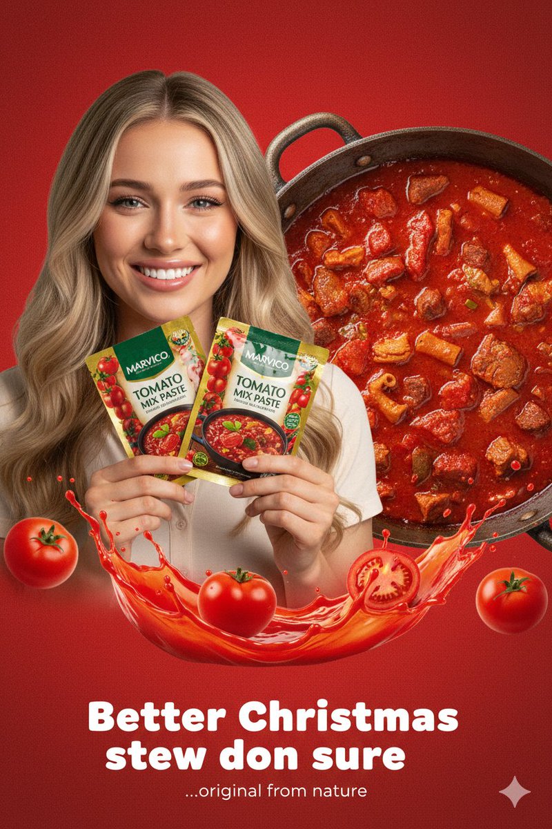 { "subject": { "primary": "Two foil sachets of Marvico Tomato Mix Paste seasoning tilted diagonally…