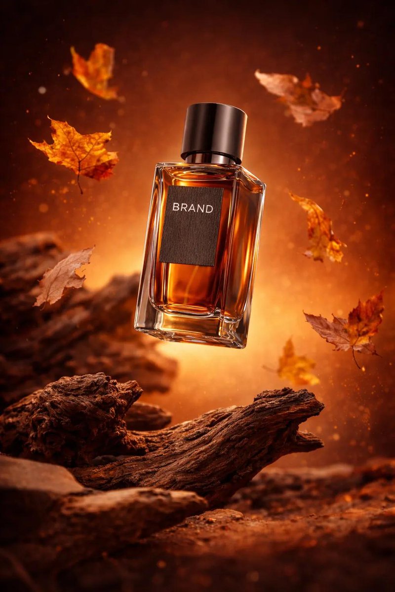 Ultra-realistic luxury perfume product shot (9: 16, 4K). A clear rectangular glass perfume bottle w…