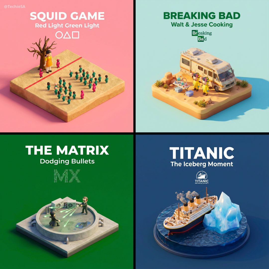 Present a clear, 45° top-down isometric miniature 3D cartoon scene of the iconic scene [SCENE NAME]…