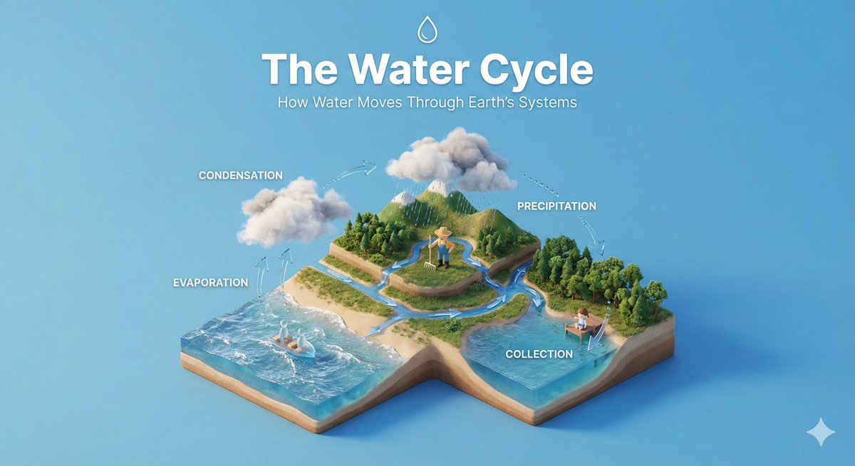 Create a clear, 45° top-down isometric miniature 3D educational diorama explaining [PROCESS / CONCE…