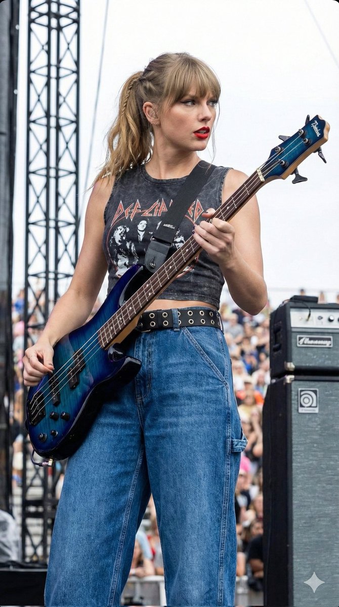 { "image_generation_prompt": { "subject": { "main": "young female musician bass guitarist performin…