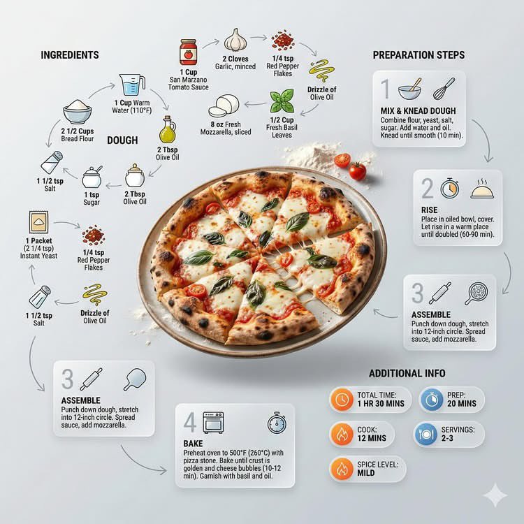 Ultra-clean modern recipe infographic.