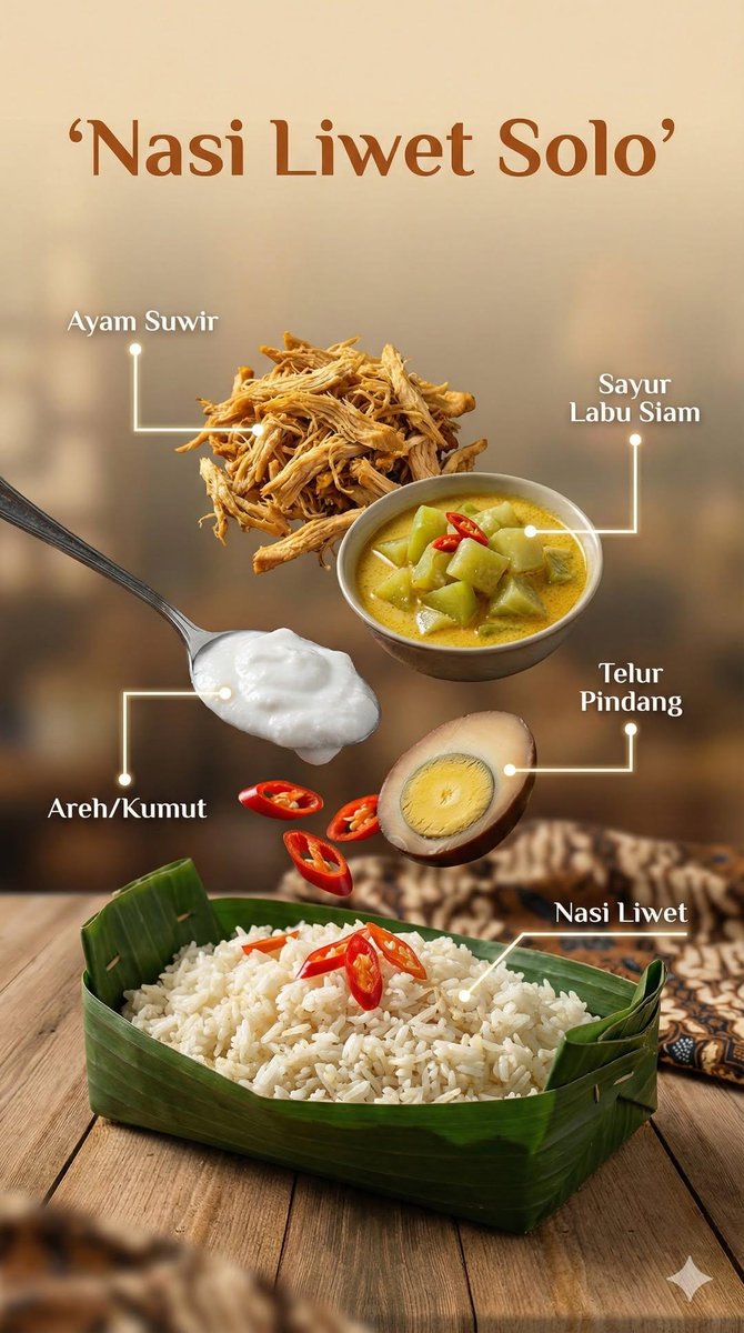Ultra-realistic cinematic food photography of a traditional Indonesian dish, presented as a floatin…