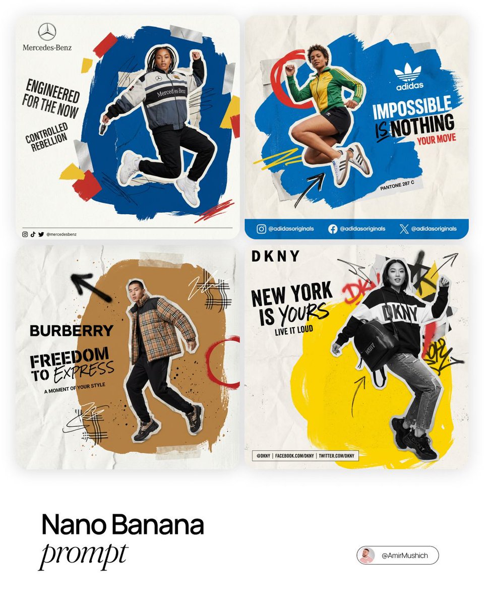 [BRAND NAME]. Act as a Social Media Art Director and Digital Collage Artist specializing in bold, y…