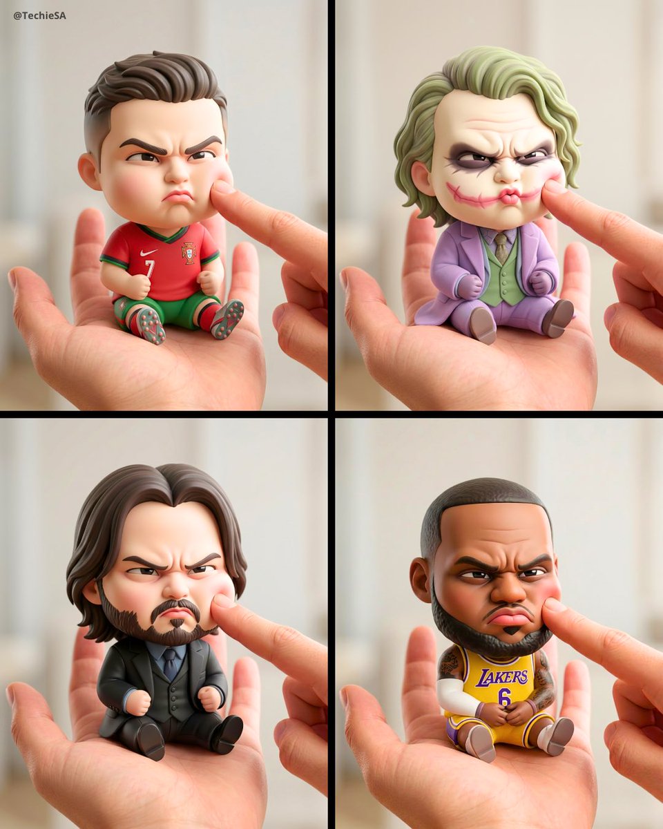 A mini chibi version of the character in the uploaded image, with a big head and small body, sittin…