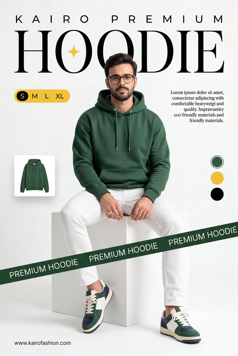 A professional commercial fashion advertisement featuring [a young male model] in the uploaded imag…
