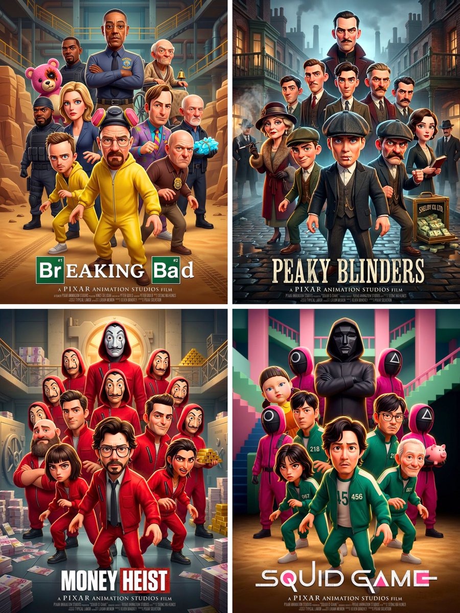 Pixar 3D CGI animated movie poster style, ensemble cast featuring the most iconic and recognizable …