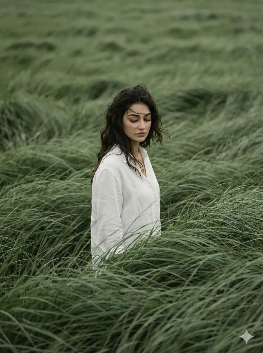 Create a 3:4 cinematic, atmospheric editorial portrait using the attached photo as the exact face a…