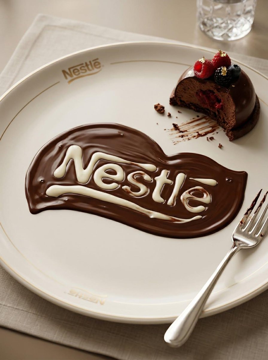 Transform the uploaded logo into a realistic dessert scene where the logo silhouette is formed natu…