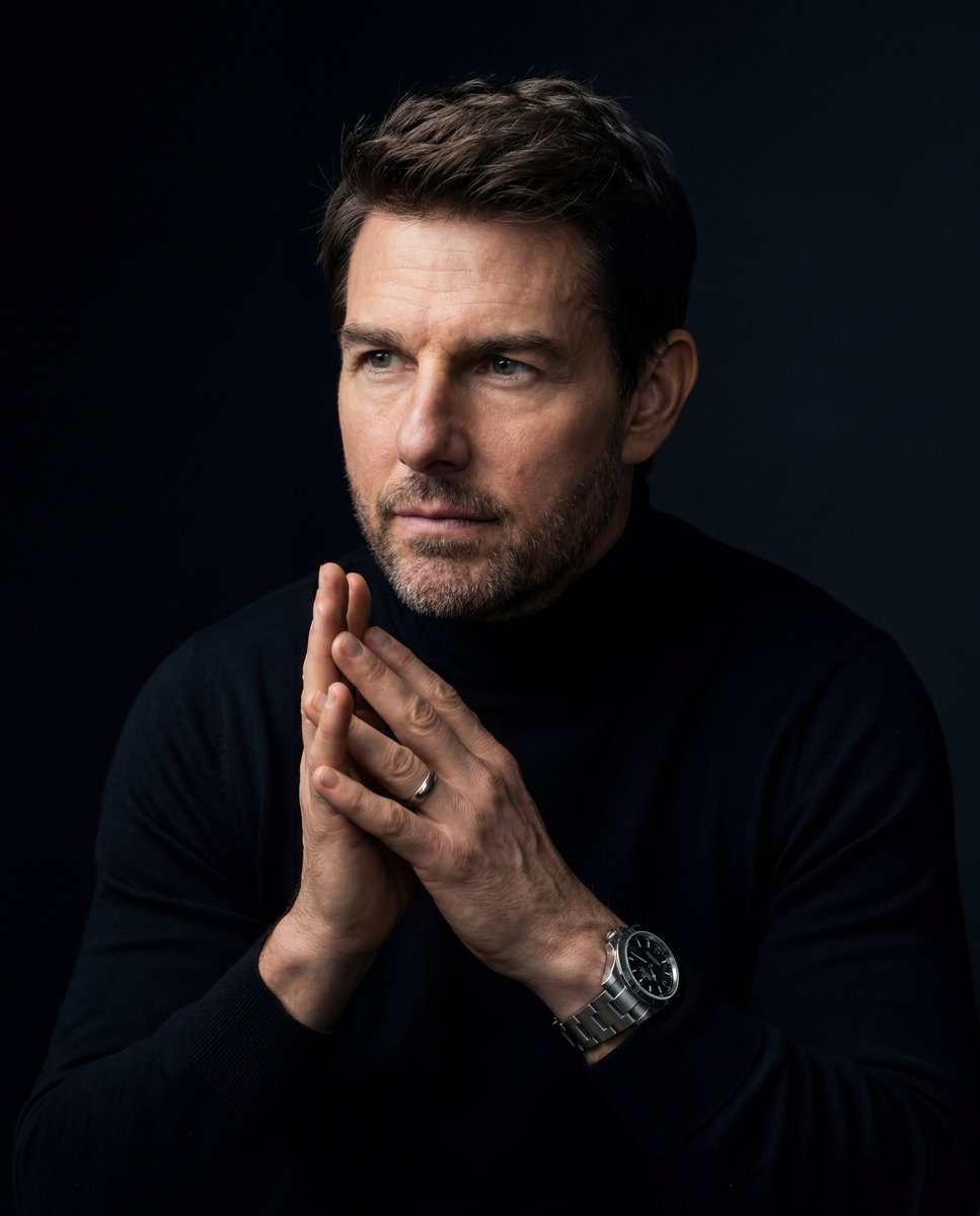 A hyper-realistic cinematic portrait of a man with short, textured hair and a well-groomed stubble …