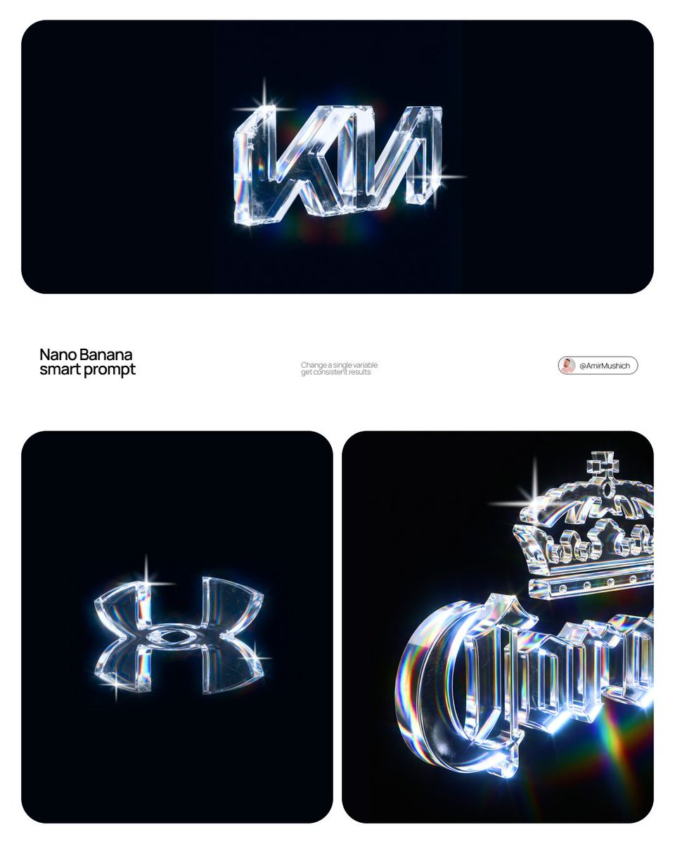 [BRAND NAME] Act as a CGI Optical Physicist and 3D Type Sculptor creating a hero crystal typography…
