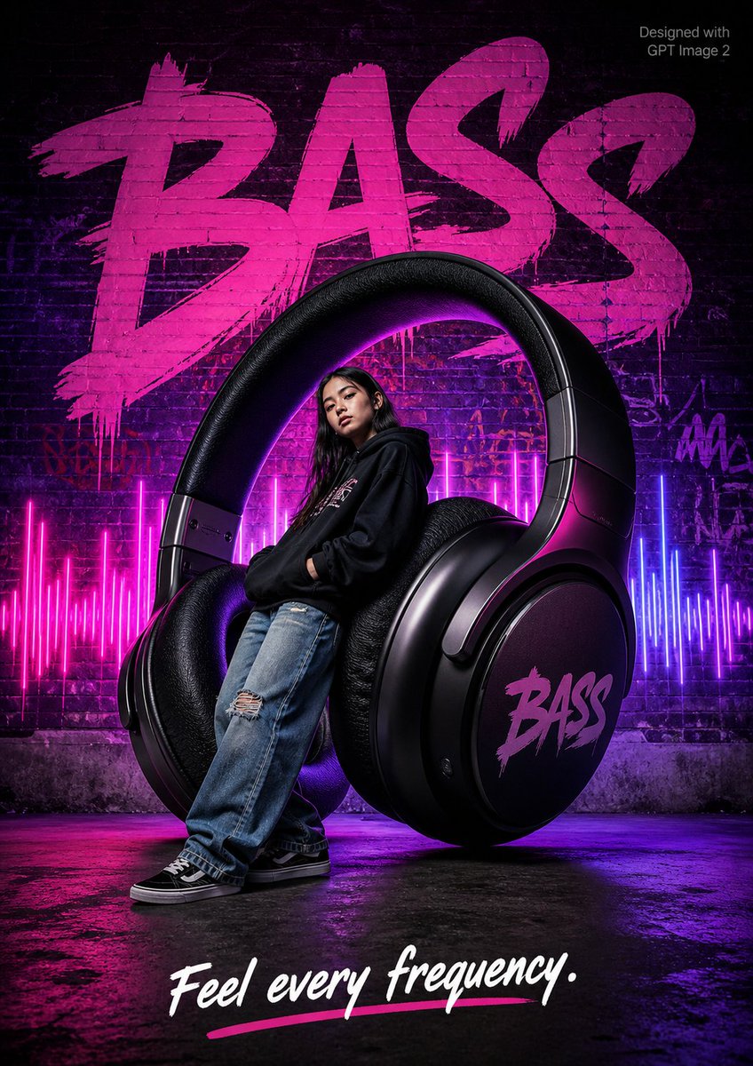 Streetwear Headphones Ad Poster
