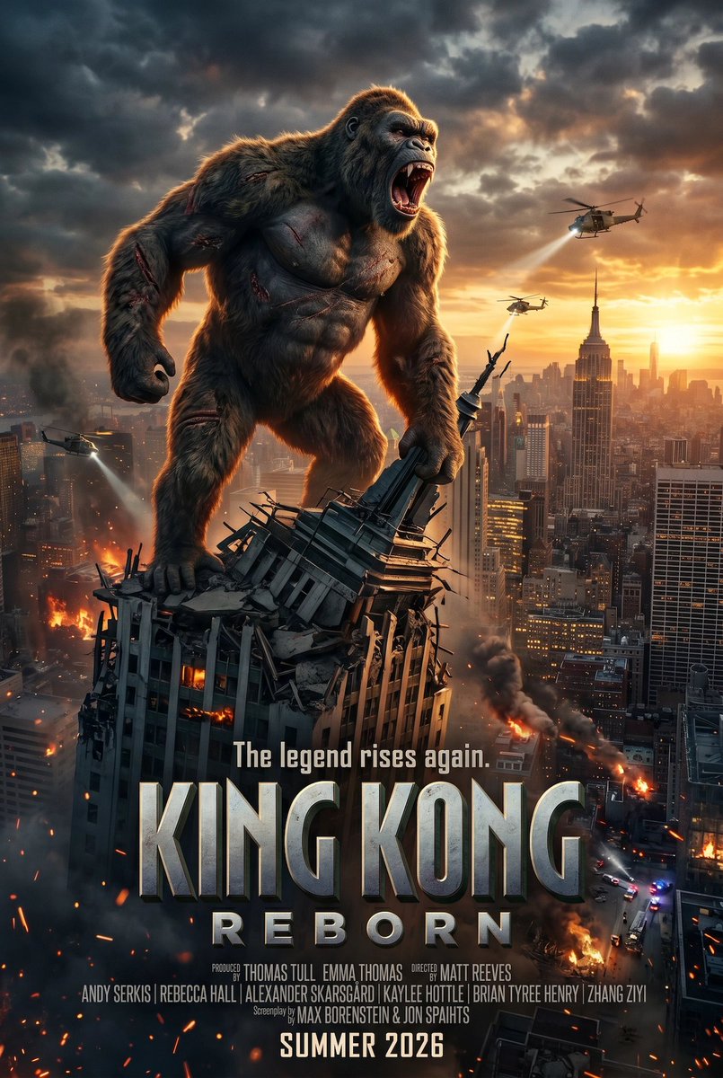 YouTube Thumbnail - King Kong Reborn Movie Poster