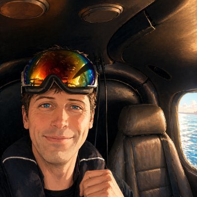 Helicopter Cabin Selfie at Sunset