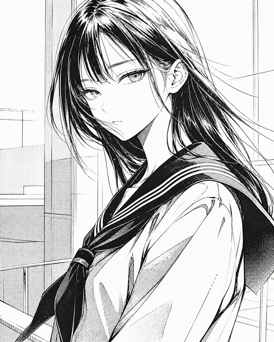 Censored Manga Schoolgirl Portrait