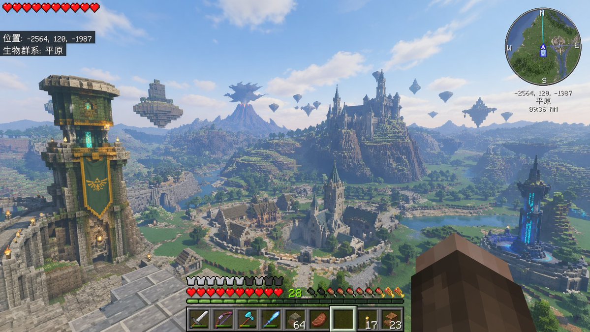 Zelda Map in Minecraft Style