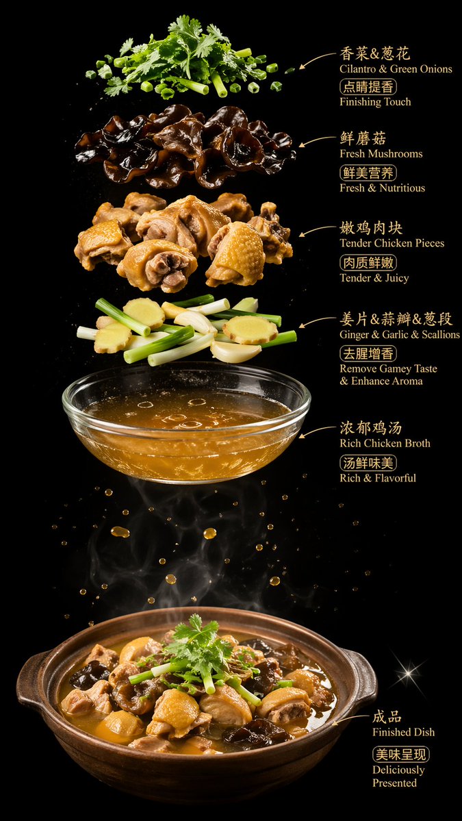 Luxury Chicken Soup Ingredient Poster