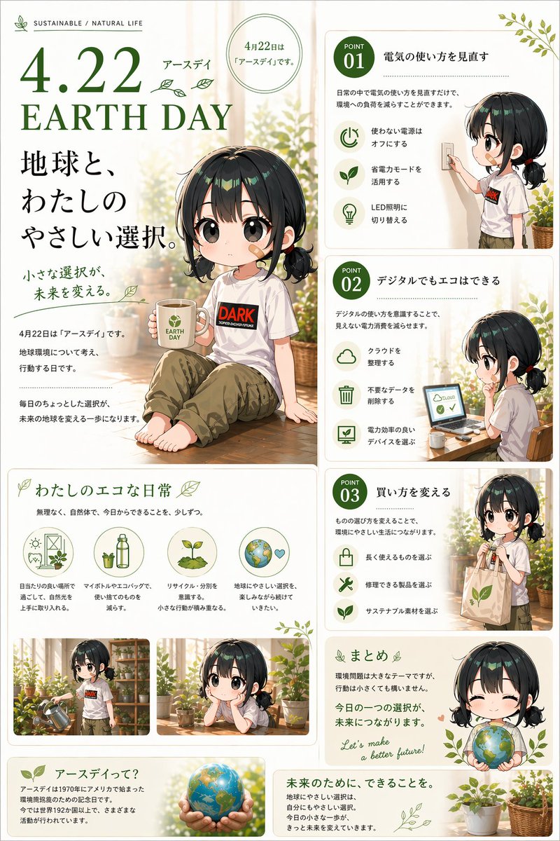 Japanese Earth Day Anime Poster