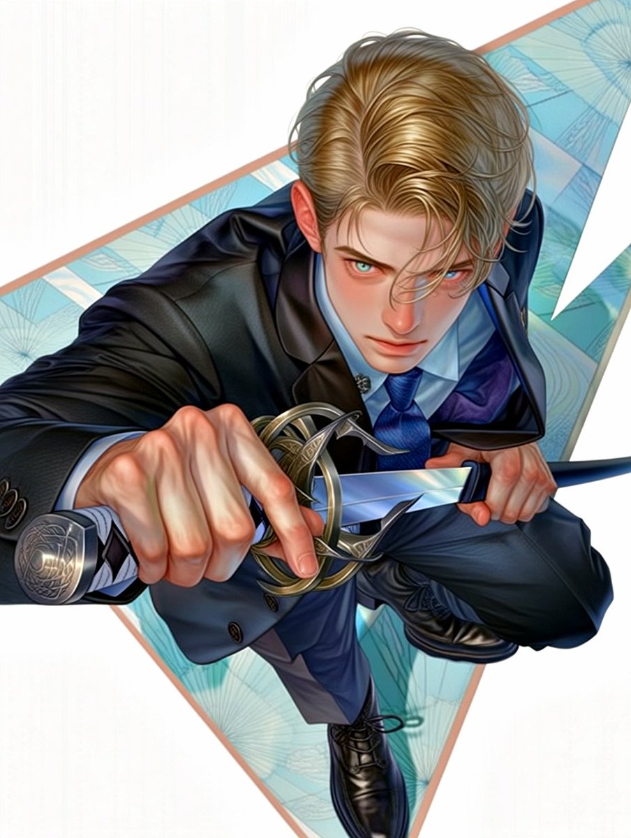 Anime Swordsman in Suit
