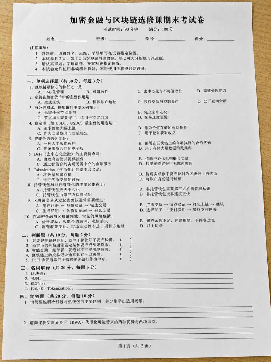 Realistic Crypto Exam Paper