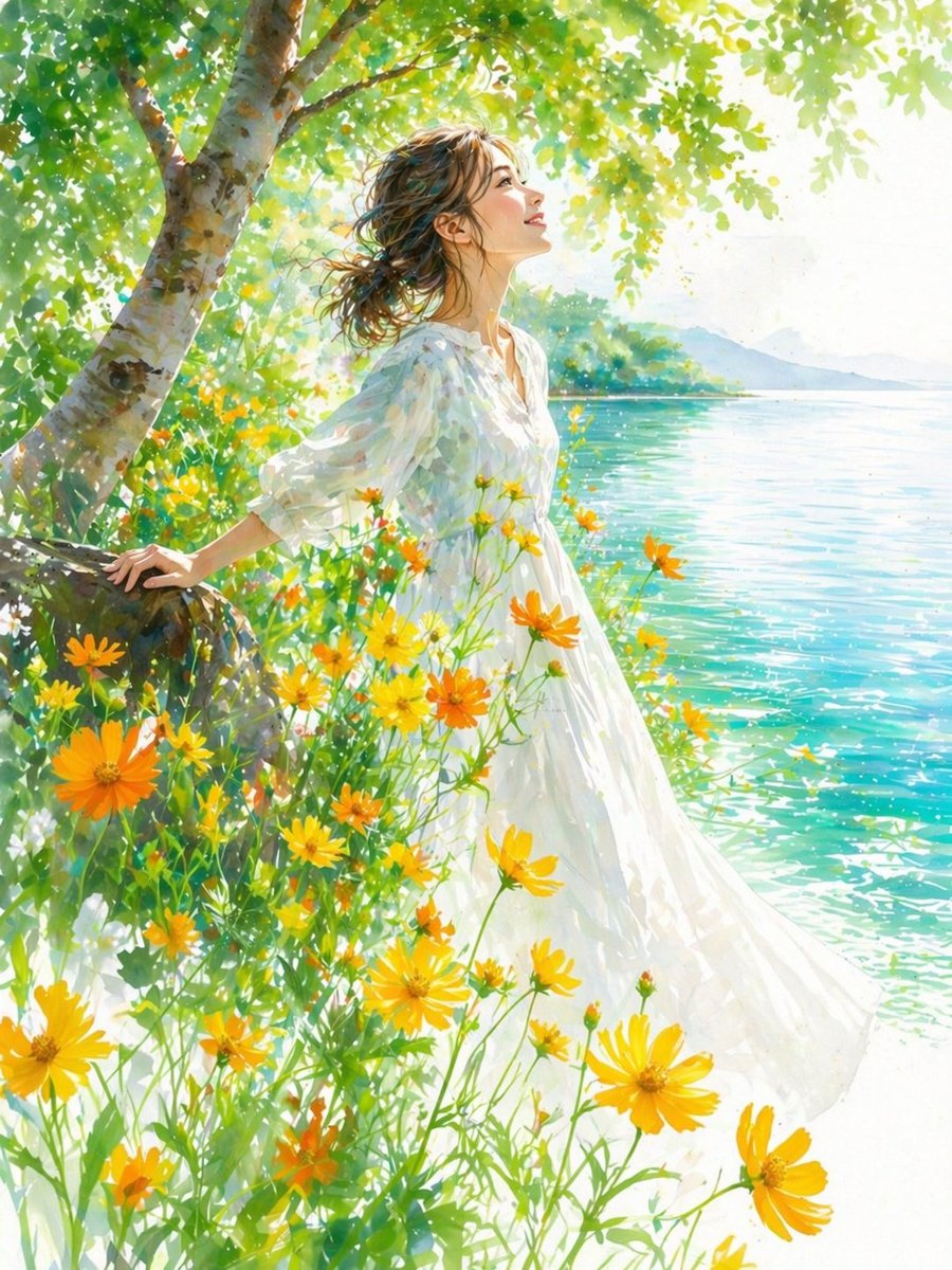 Impressionist Woman by Summer Lake