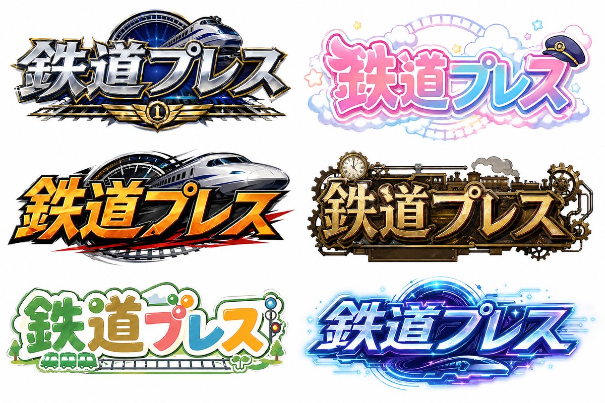Six Japanese Train Logo Variations