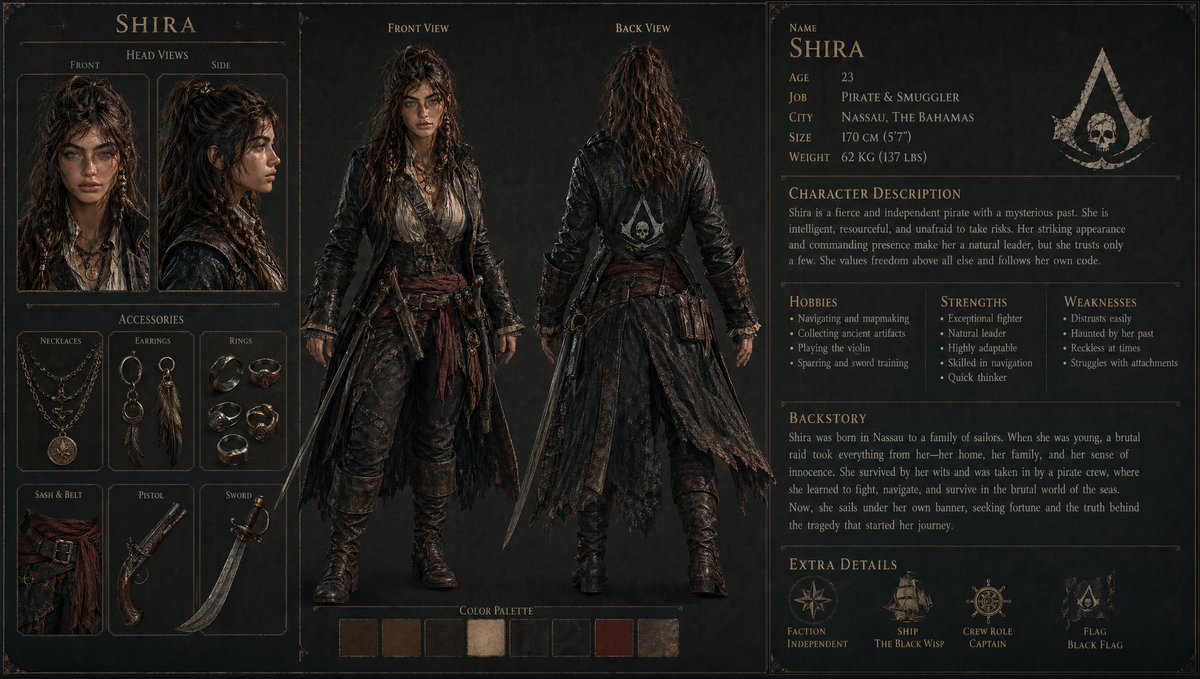 3D Gaming Character Sheet Prompt