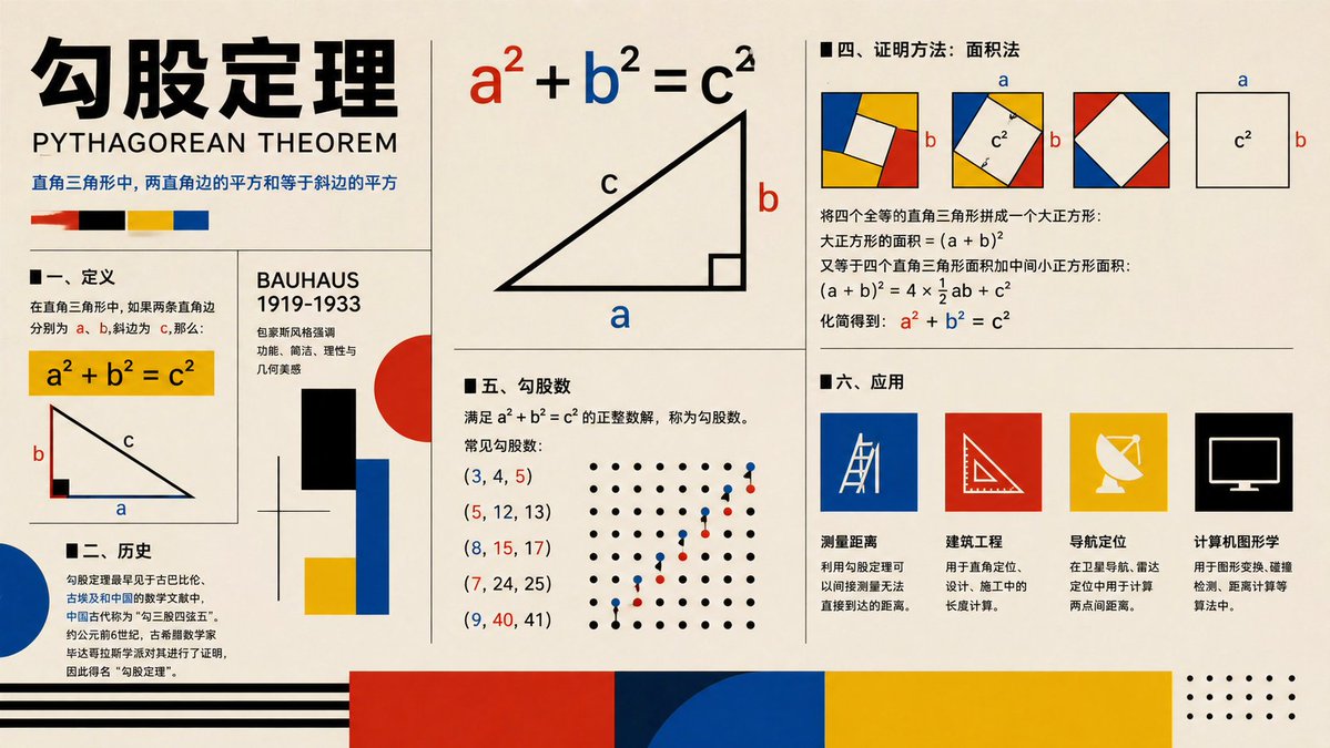Bauhaus Pythagorean Theorem Poster