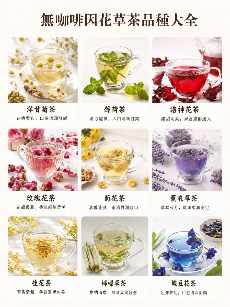 Caffeine-Free Herbal Tea Chart