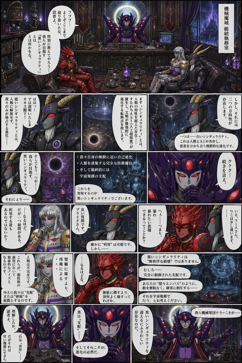 Gothic Sci-Fi Villain Meeting Manga Page