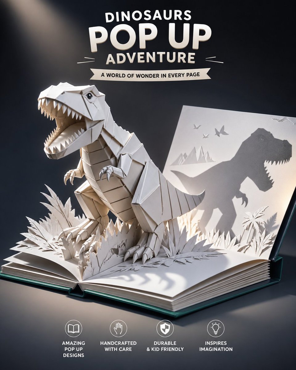 Origami Dinosaur Pop-Up Book Ad