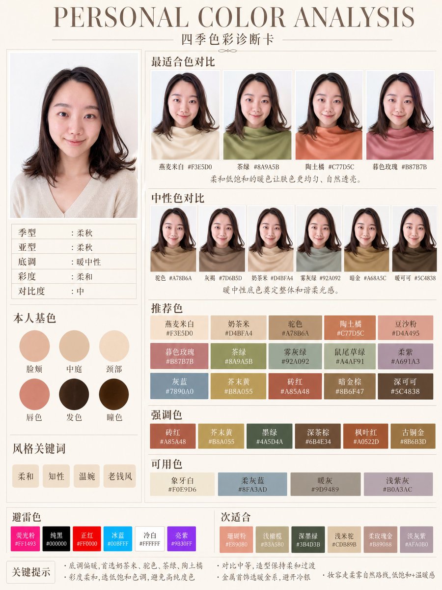 Soft Autumn Personal Color Card