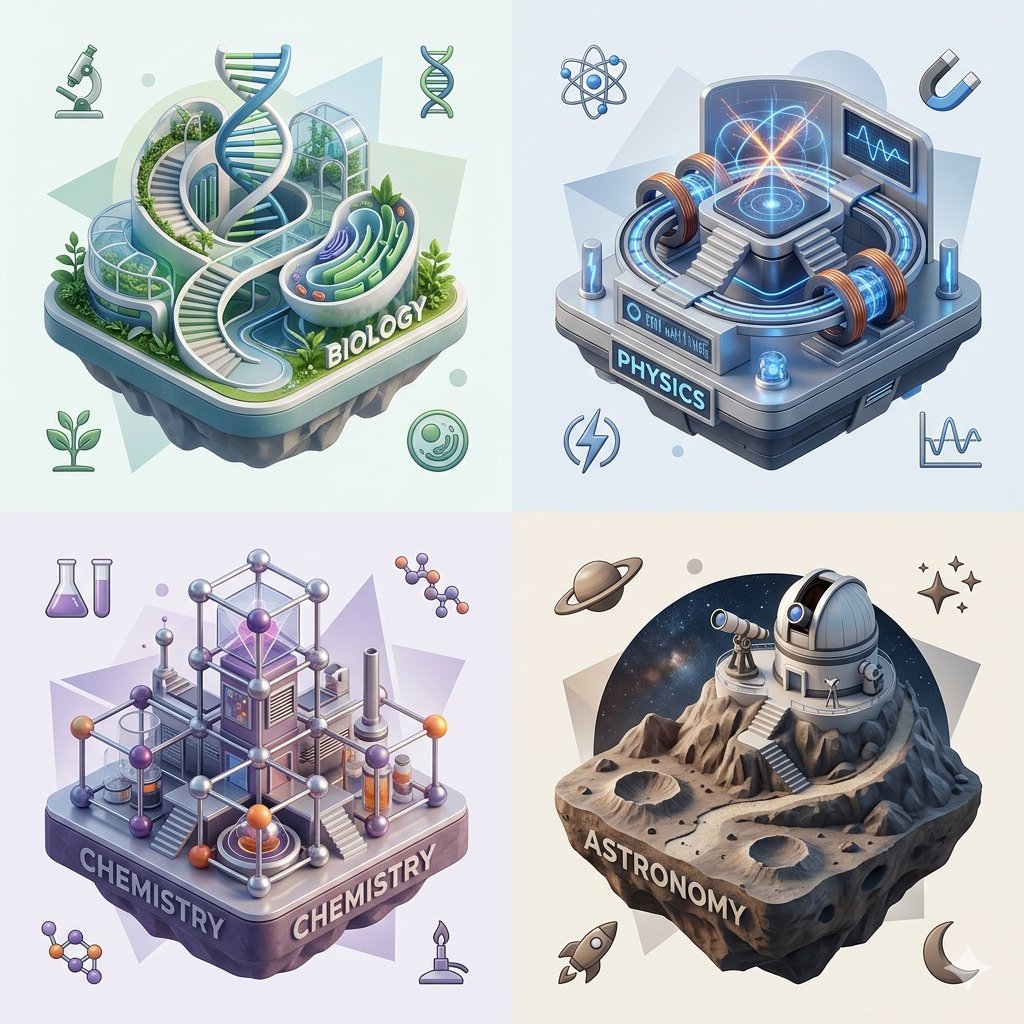 Isometric Science Concept Diorama Grid