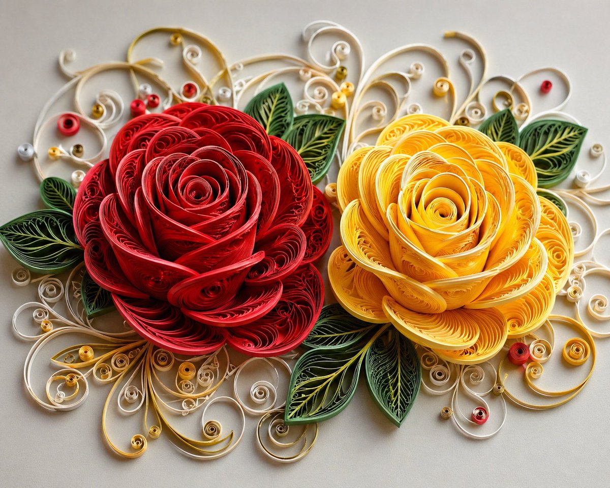 3D Paper Quilling Floral Art