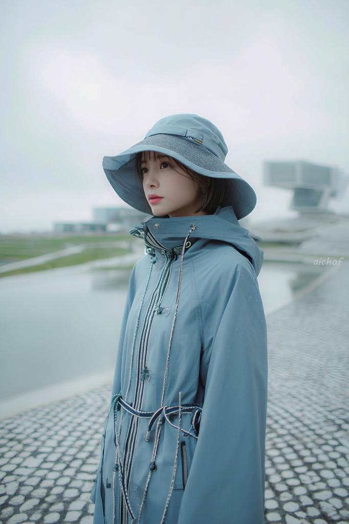Rainy Blue Editorial Portrait