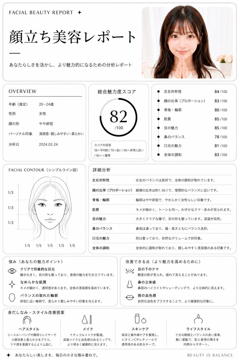 Japanese Facial Beauty Report Layout