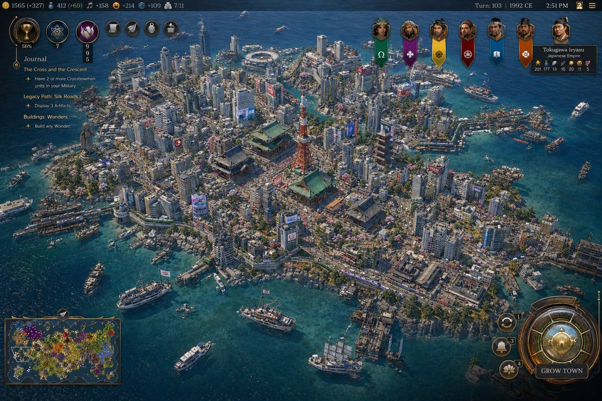 Civilization-Style Tokyo Bay Screenshot