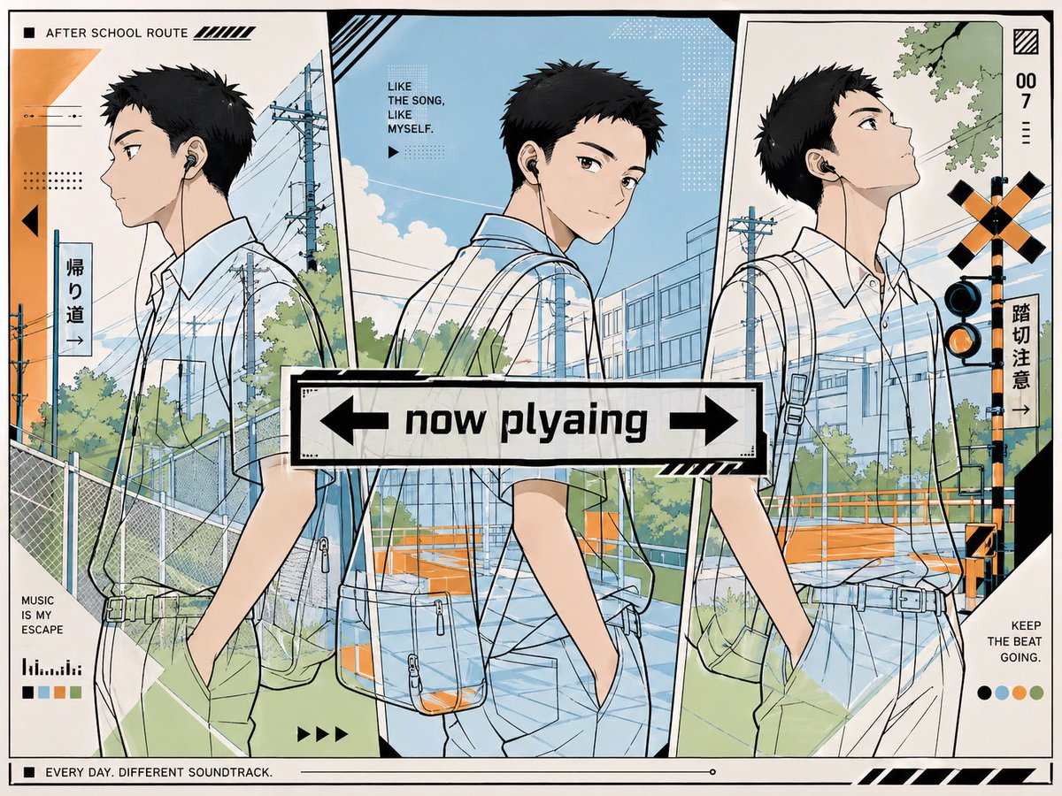 Anime Now Playing School Route Poster