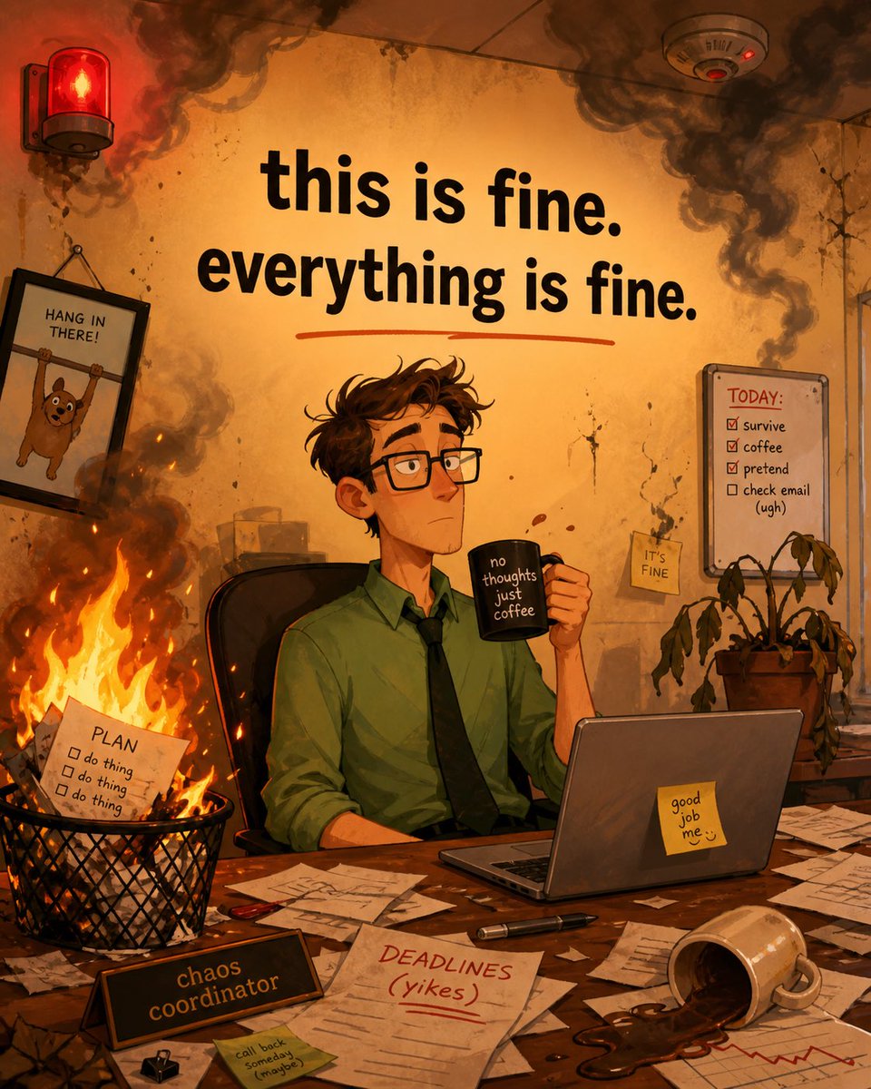 This Is Fine Office Meltdown