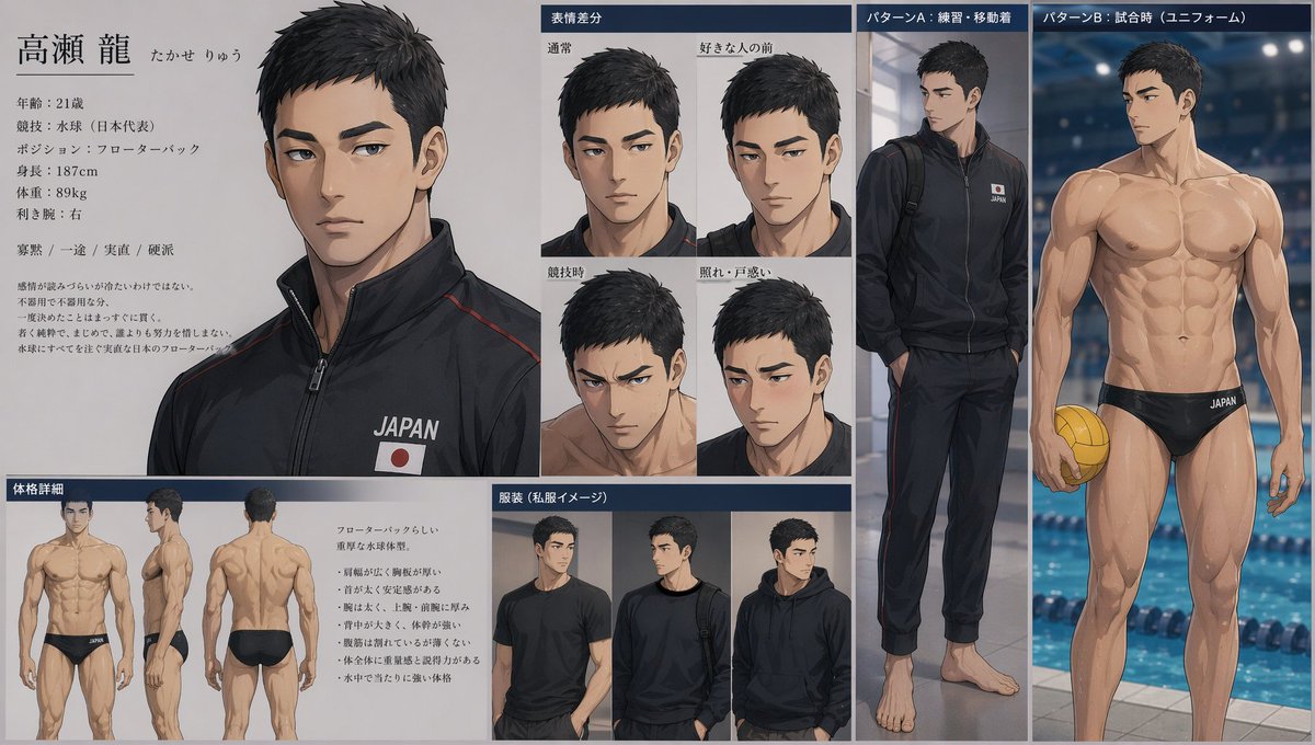 Anime Water Polo Character Sheet