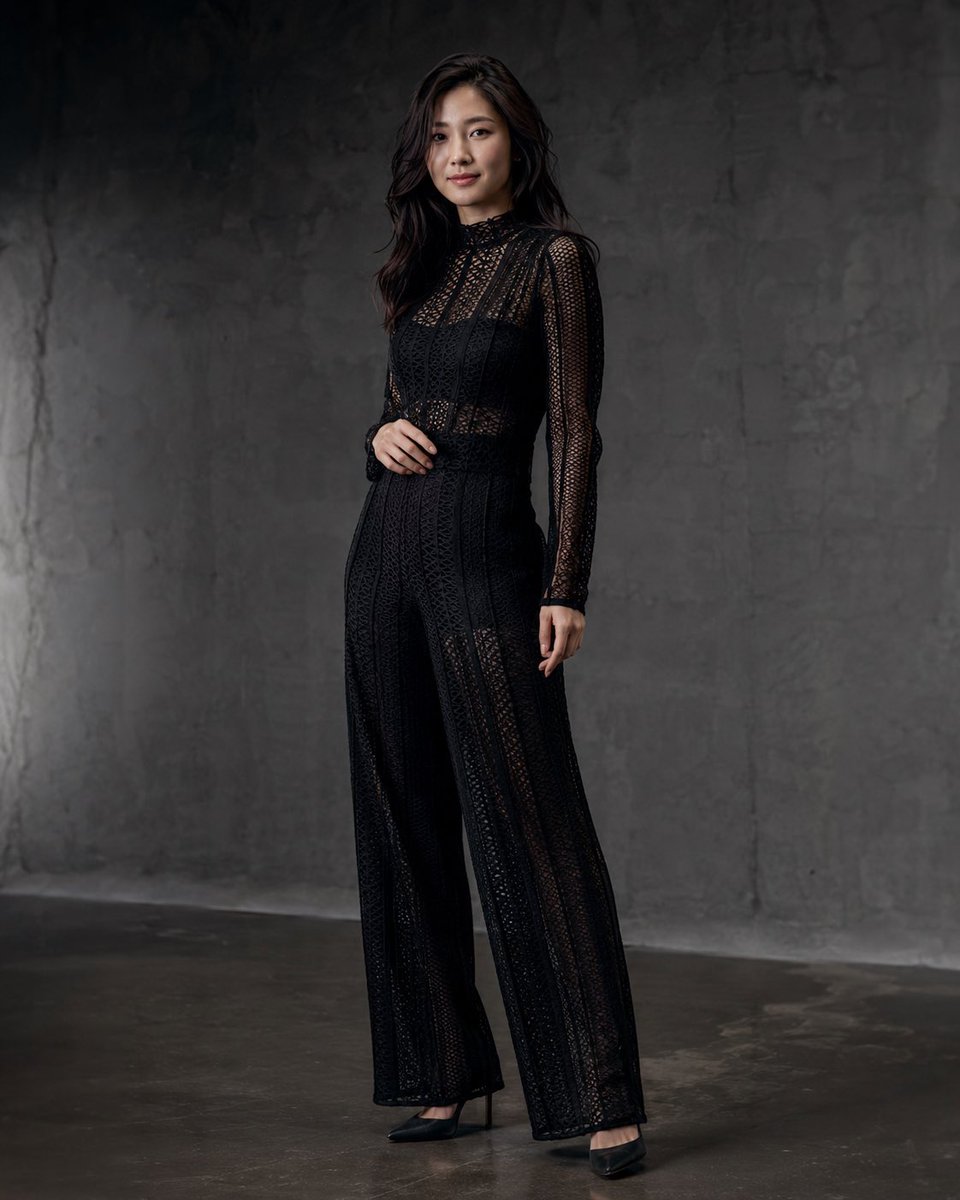 Anonymous Black Lace Fashion Portrait